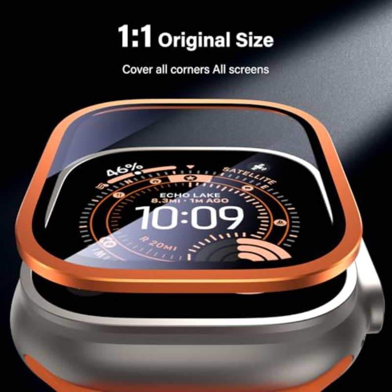 2PCS HD Metal Tempered Glass F - Smartwatch Case review and price