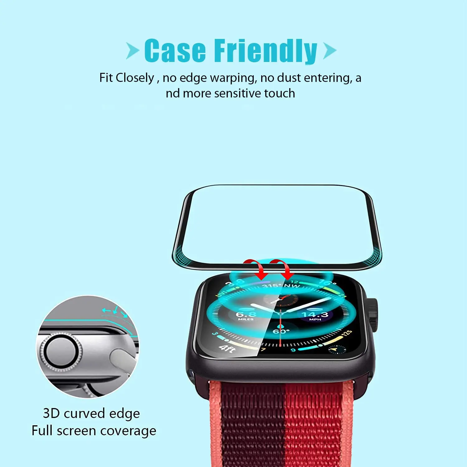 Screen Protector 3D Tempered F - Smartwatch Case review and price